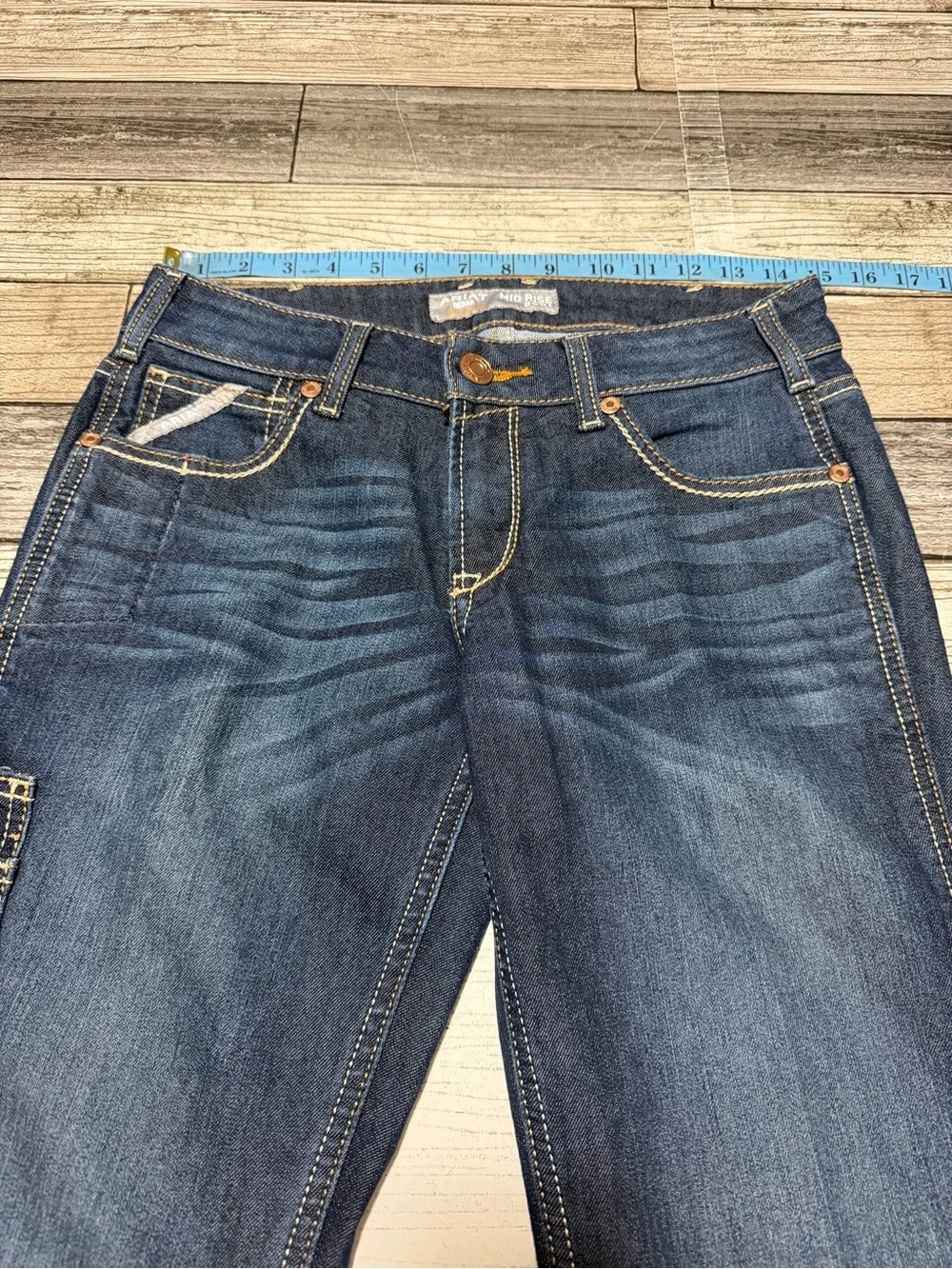 Ariat Rebar Mid Rise Boot Jeans Women’s 28S Blue Denim Stretch (Inseam 29)